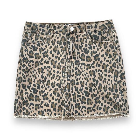 Kensie Jeans Animal- Print Cut-Off Skirt Sz 6 - Picture 3 of 12